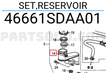 Honda 46661SDAA01 SET,RESERVOIR