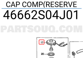 Honda 46662S04J01 CAP COMP(RESERVE