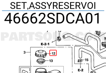 Honda 46662SDCA01 SET,ASSYRESERVOI
