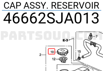 Honda 46662SJA013 CAP ASSY. RESERVOIR