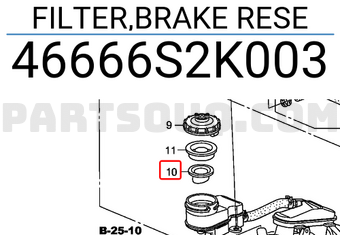 Honda 46666S2K003 FILTER,BRAKE RESE