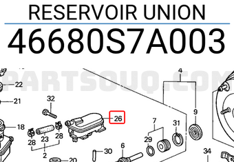Honda 46680S7A003 RESERVOIR UNION