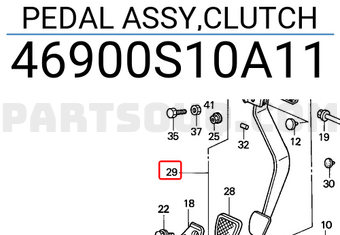 Honda 46900S10A11 PEDAL ASSY,CLUTCH