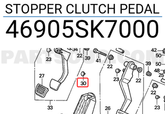 Honda 46905SK7000 STOPPER CLUTCH PEDAL