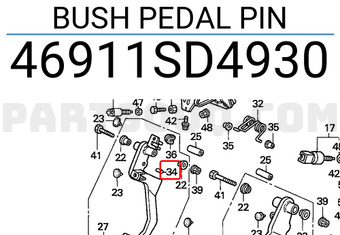 Honda 46911SD4930 BUSH PEDAL PIN