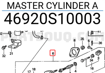 Honda 46920S10003 MASTER CYLINDER A