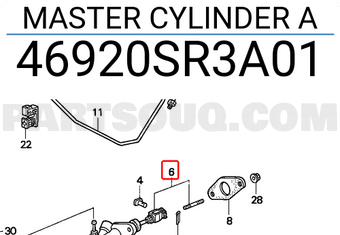 Honda 46920SR3A01 MASTER CYLINDER A