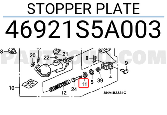 Honda 46921S5A003 STOPPER PLATE