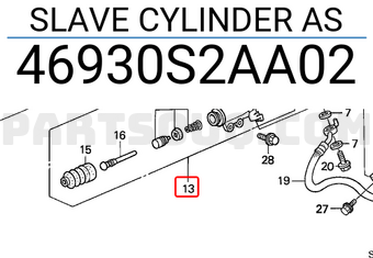 Honda 46930S2AA02 SLAVE CYLINDER AS