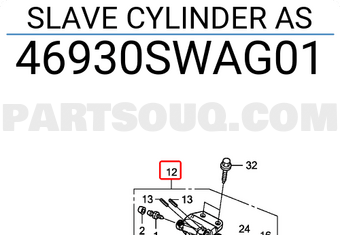 Honda 46930SWAG01 SLAVE CYLINDER AS