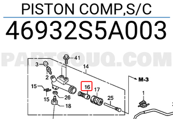 Honda 46932S5A003 PISTON COMP,S/C
