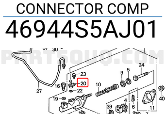 Honda 46944S5AJ01 CONNECTOR COMP