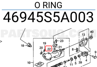 Honda 46945S5A003 O RING