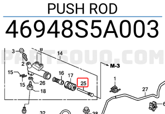 Honda 46948S5A003 PUSH ROD