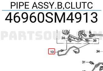 Honda 46960SM4913 PIPE ASSY.B,CLUTC