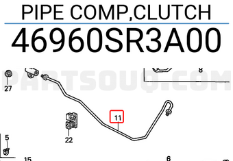 Honda 46960SR3A00 PIPE COMP,CLUTCH