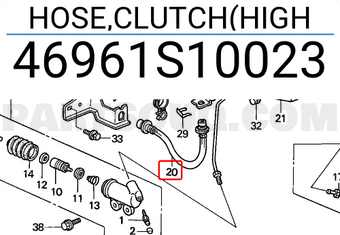 Honda 46961S10023 HOSE,CLUTCH(HIGH