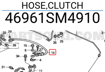 Honda 46961SM4910 HOSE,CLUTCH