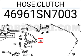 Honda 46961SN7003 HOSE,CLUTCH