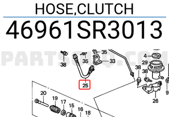 Honda 46961SR3013 HOSE,CLUTCH