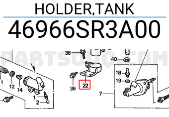 Honda 46966SR3A00 HOLDER,TANK
