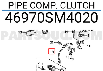 Honda 46970SM4020 PIPE COMP, CLUTCH