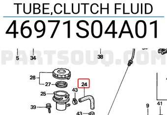 Honda 46971S04A01 TUBE,CLUTCH FLUID