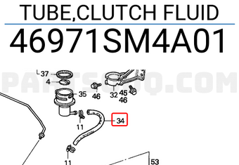Honda 46971SM4A01 TUBE,CLUTCH FLUID