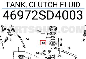 Honda 46972SD4003 TANK, CLUTCH FLUID
