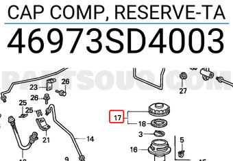 Honda 46973SD4003 CAP COMP, RESERVE-TA