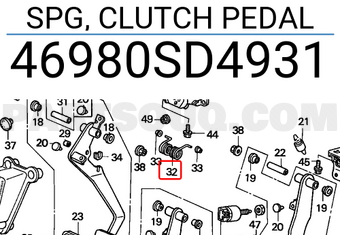 Honda 46980SD4931 SPG, CLUTCH PEDAL