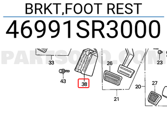 Honda 46991SR3000 BRKT,FOOT REST