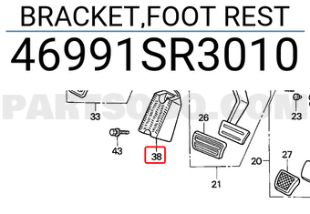 Honda 46991SR3010 BRACKET,FOOT REST