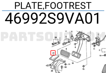 Honda 46992S9VA01 PLATE,FOOTREST