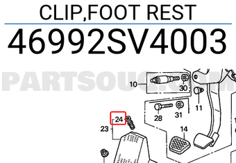 Honda 46992SV4003 CLIP,FOOT REST
