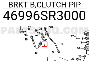 Honda 46996SR3000 BRKT B,CLUTCH PIP