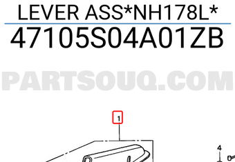 Honda 47105S04A01ZB LEVER ASS*NH178L*