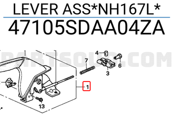 Honda 47105SDAA04ZA LEVER ASS*NH167L*