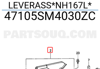 Honda 47105SM4030ZC LEVERASS*NH167L*