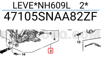 Honda 47105SNAA82ZF LEVE*NH609L 2*