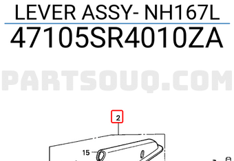 Honda 47105SR4010ZA LEVER ASSY- NH167L