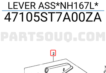 Honda 47105ST7A00ZA LEVER ASS*NH167L*