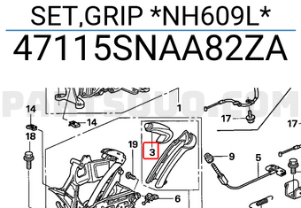 Honda 47115SNAA82ZA SET,GRIP *NH609L*