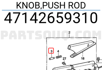 Honda 47142659310 KNOB,PUSH ROD