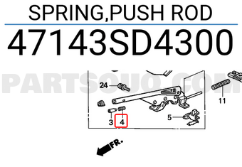 Honda 47143SD4300 SPRING,PUSH ROD