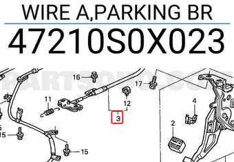 Honda 47210S0X023 WIRE A,PARKING BR