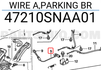 Honda 47210SNAA01 WIRE A,PARKING BR