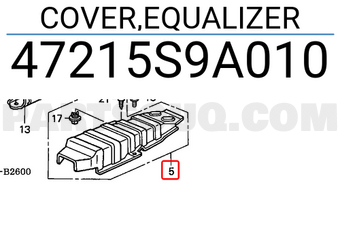 Honda 47215S9A010 COVER,EQUALIZER