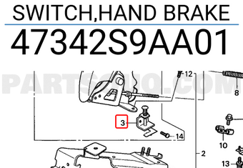 Honda 47342S9AA01 SWITCH,HAND BRAKE