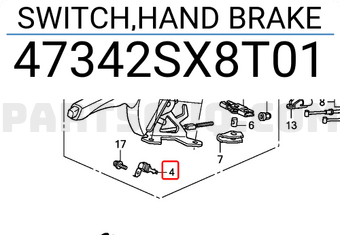 Honda 47342SX8T01 SWITCH,HAND BRAKE